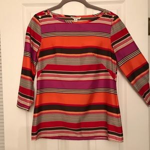 Banana Republic striped 3/4 length top